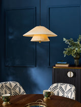 Next Clarke and Clarke Cream/Gold Kyoto Gathered Pendant Light- Buy online at McGrocer