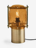 Rockett St George amber glass table lamp, imported from the UK