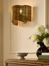 Next Nina Campbell Natural Fleur Rattan Wall Light- Buy online at McGrocer