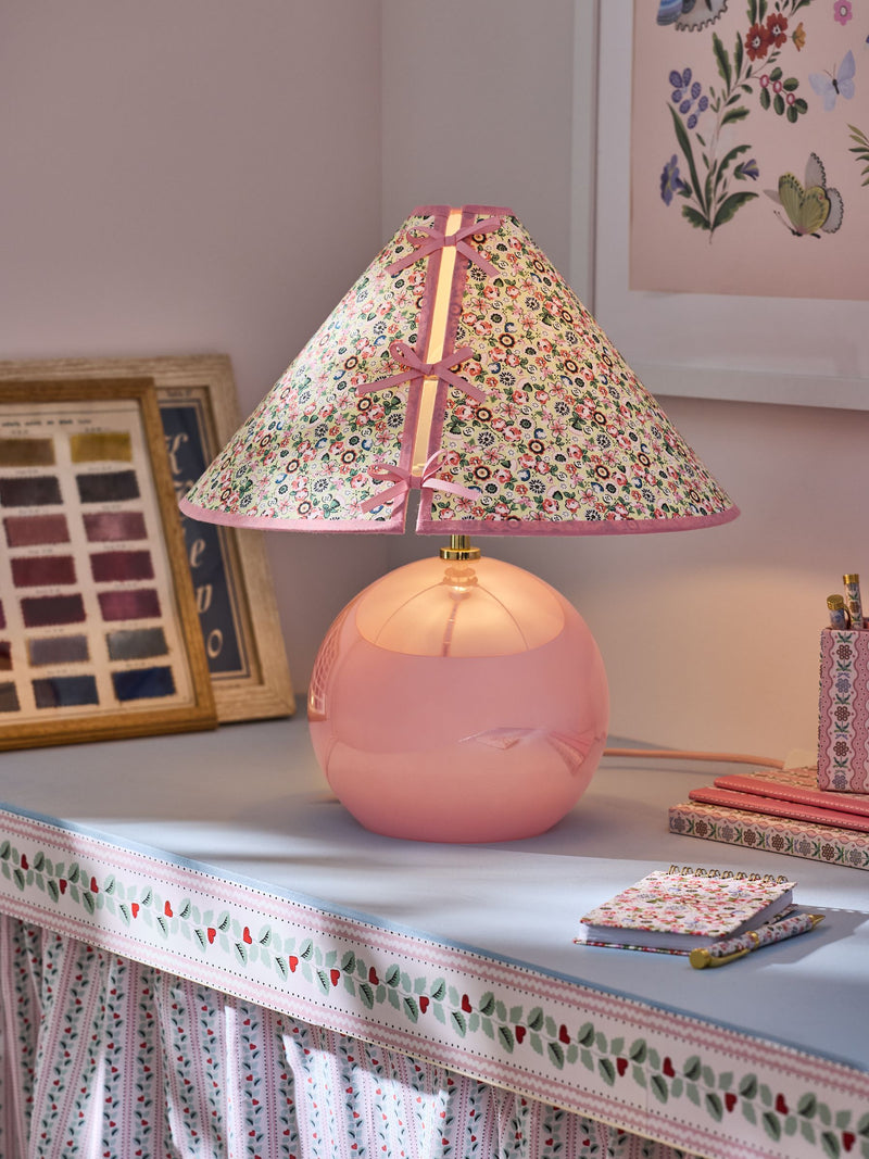 Cath Kidston pink bow shade table lamp, imported from the UK