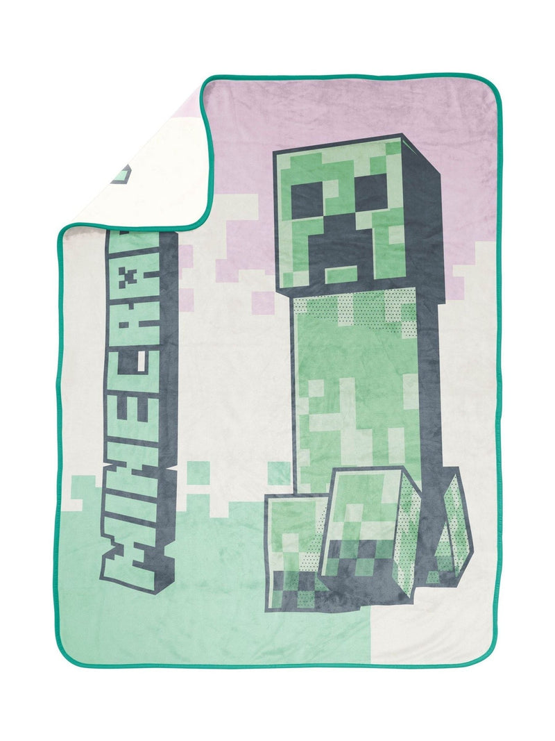 Jay Franco pink Minecraft Creeper throw blanket 130x150 cm - British product
