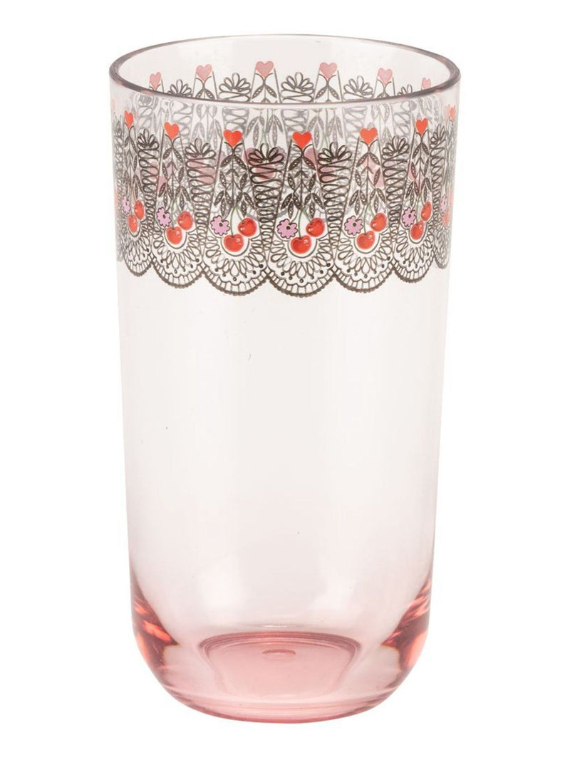 Cath Kidston pink cherry highball glass 475ml - British product