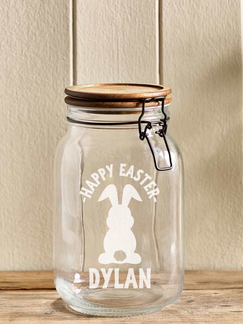 Loveabode personalised Easter treat jar 11.5x19cm - British product