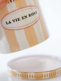 Yvonne Ellen Orange Stripe Planter with Saucer 10.5cm, imported from the UK