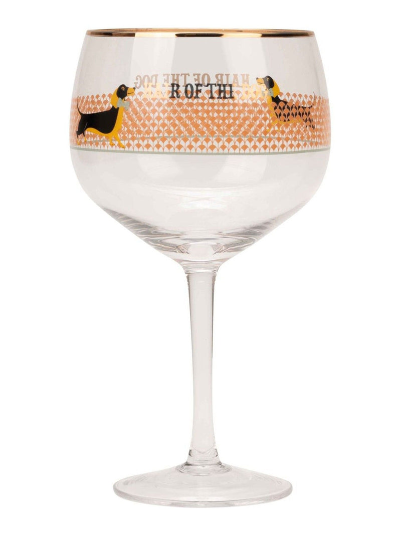 Yvonne Ellen gin glasses set with sausage doggie design, 500ml capacity (British brand)