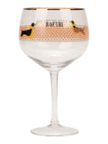 Yvonne Ellen gin glasses set with sausage doggie design, 500ml capacity (British brand)