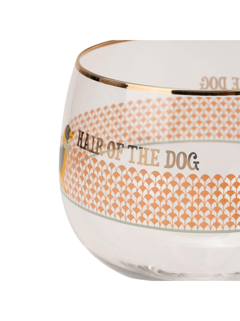 Yvonne Ellen gin glasses set with sausage doggie design, 500ml capacity (British brand)
