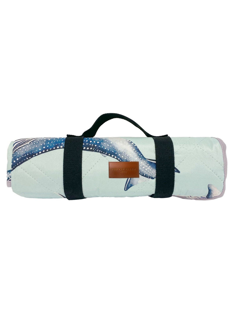 Yvonne Ellen blue whales picnic blanket 145 x 140cm (British brand)