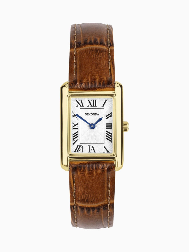 Sekonda Colette Brown Leather Strap Watch 22mm (British brand)