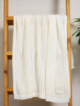 Next The Little Tailor Cream Scallop Design Pointelle 100% Cotton Baby Blanket 104cm x 85cm- Buy online at McGrocer