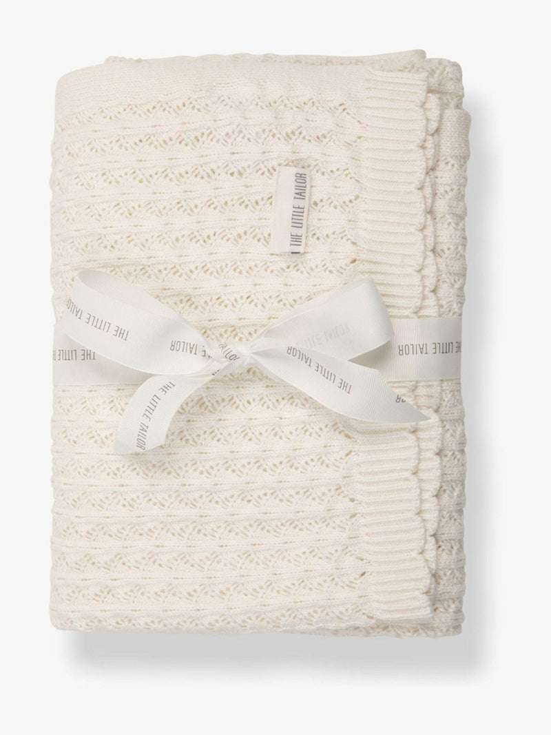 The Little Tailor cream scallop blanket 104x85cm - British product
