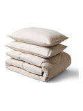 Night Lark Natural Oat 4.5 Tog coverless duvet set, imported from the UK