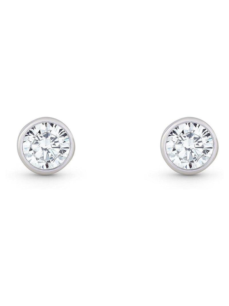 Beaverbrooks sterling silver cubic zirconia stud earrings 5mm - British product