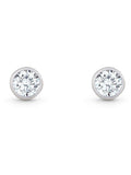 Beaverbrooks sterling silver cubic zirconia stud earrings 5mm - British product