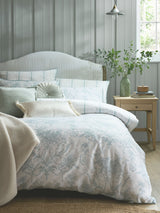Laura Ashley Blue Seaspray Tuileries Reversible Duvet Cover and Pillowcase Set