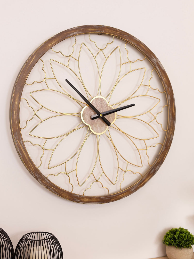 Charles Bentley Ullswater natural wood effect garden wall clock - British product
