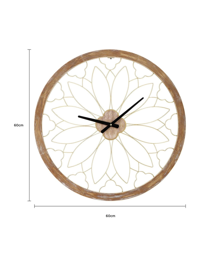 Charles Bentley Ullswater natural wood effect garden wall clock - British product