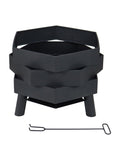 Charles Bentley black abstract steel garden fire pit (British brand)