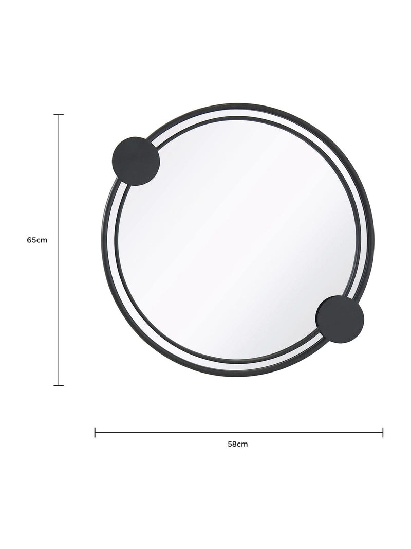 Charles Bentley Warsaw round garden mirror with dots, UK version