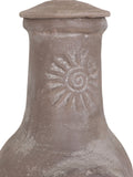 Charles Bentley clay garden chiminea with sun design (British brand)