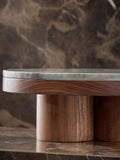 Natural N. marble and wood pedestal serving board 35cm (British brand)