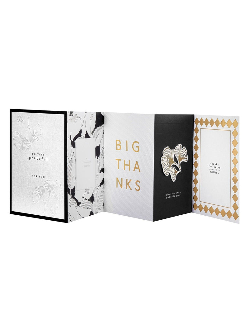 Hallmark black white gold premium thank you card Memento Luxe, UK version