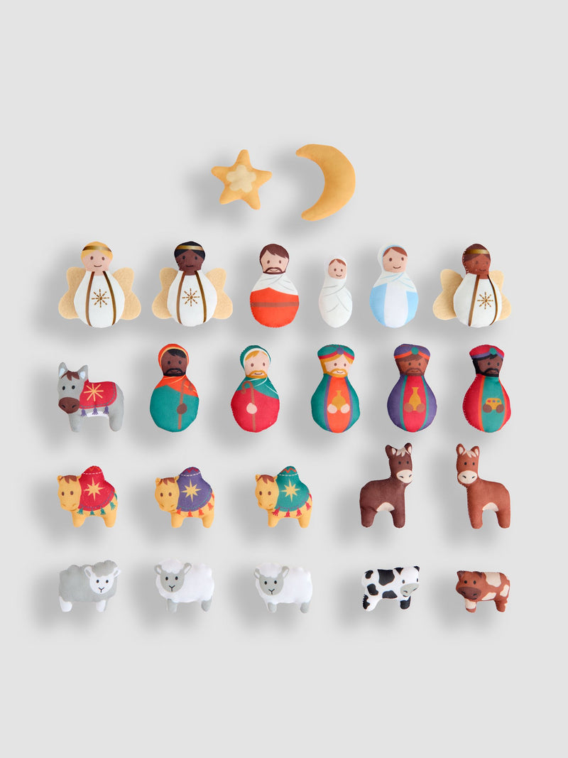 JoJo Maman Bébé nativity hanging advent calendar 50cm x 36cm, imported from the UK