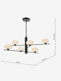 Dar Lighting Jasper 6-light pendant matt black opal glass (British brand)