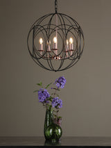 Next Dar Lighting Phoenix Matt Black Polished Copper 5 Light Pendant Ceiling Light- Buy online at McGrocer