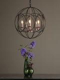 Dar Lighting Phoenix 5-light pendant in black and copper, UK version