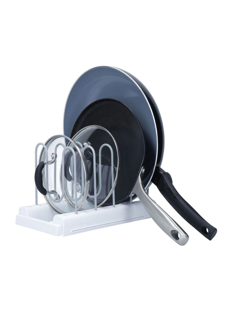 COPCO white plastic plate rack and pot lid organiser, imported from the UK