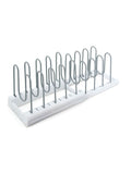 COPCO white plastic plate rack and pot lid organiser, imported from the UK