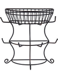 Mikasa black wire mug tree stand with basket - British product