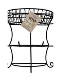 Mikasa black wire mug tree stand with basket - British product
