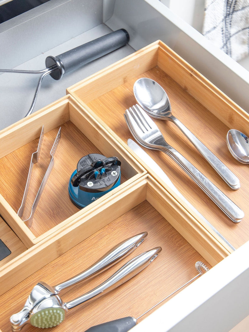 COPCO brown bamboo drawer organiser set 3 piece (British brand)