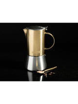 Next La Cafetiere Gold Stainless Steel 4 Cup Stovetop Espresso Maker- Buy online at McGrocer
