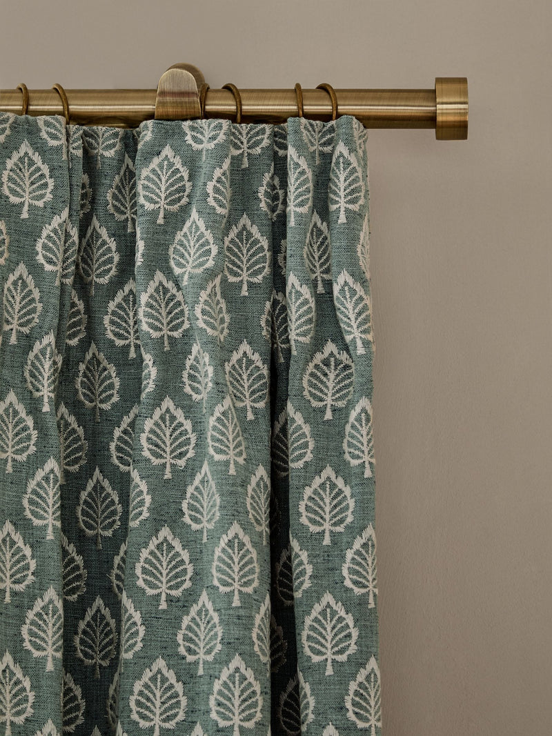 Teal Blue Collection embroidered curtains, imported from the UK