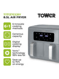 Tower grey Vortx 8.5L dual basket air fryer (British brand)
