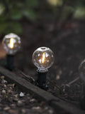 Lights4fun warm white LED festoon lights with mini stakes, imported from the UK