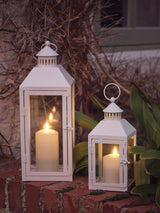 Next Lights4fun White Metal Truglow LED Candle Garden Lanterns Set of Two- Buy online at McGrocer