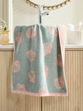 Sage green shell cotton towel, British brand