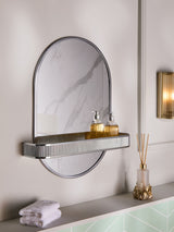 Next Silver Rib Shelf Bathroom Wall Mirror- Buy online at McGrocer