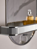 Silver Rib bathroom wall mirror with shelf, 65cm - British product
