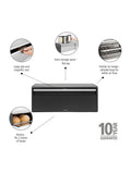 Brabantia black fall front bread bin - British product