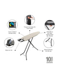 Brabantia denim grey ironing board size A with steam iron rest, UK version