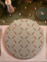 Next Sophie Allport Set of 4 Neutral Grey Robin Circular Linen Table Placemats- Buy online at McGrocer