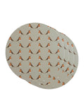 Sophie Allport set of 4 neutral grey robin circular linen placemats (British brand)