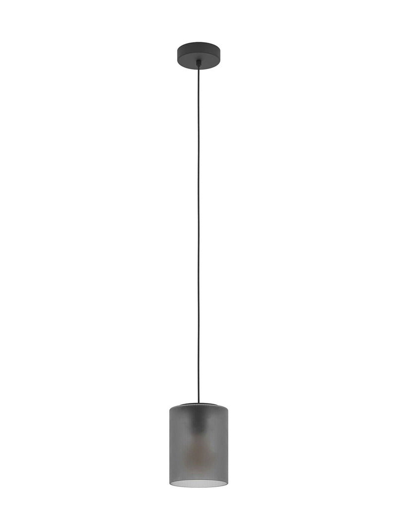 Eglo Colomera black pendant light steel glass shade, imported from the UK