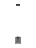 Eglo Colomera black pendant light steel glass shade, imported from the UK
