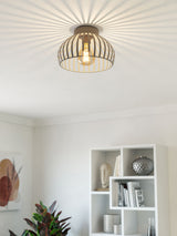 Next Eglo Sandy Mogano 3 Steel Caged Ceiling Light- Buy online at McGrocer